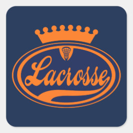 Lacrosse Crown Quadratischer Aufkleber