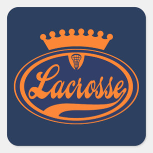 Lacrosse Crown Quadratischer Aufkleber