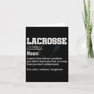 Lacrosse Definition für den Lax Player des Sportte Karte