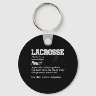 Lacrosse Definition für den Lax Player des Sportte Schlüsselanhänger