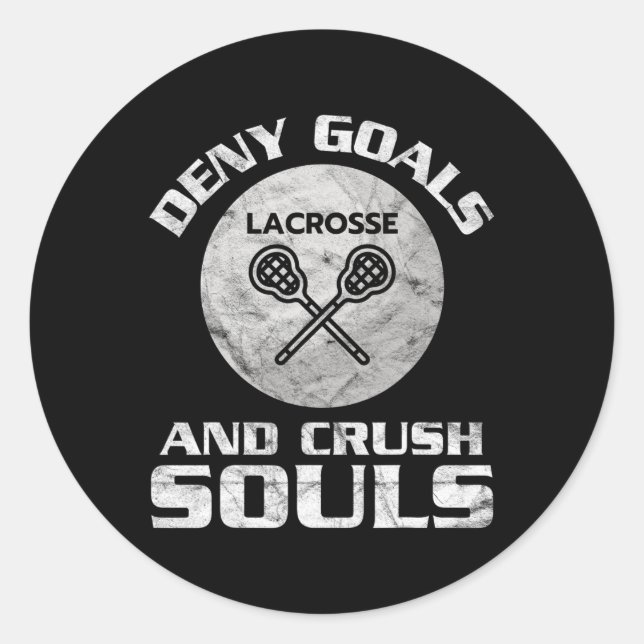 Lacrosse Deny Goals Runder Aufkleber (Vorderseite)