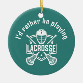 Lacrosse-Design Keramik Ornament
