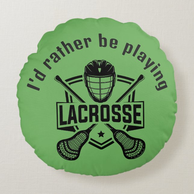 Lacrosse Design  Rundes Kissen (Vorderseite)