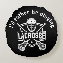 Lacrosse-Design Rundes Kissen