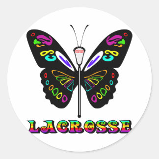 Lacrosse Designs Butterfly-Aufkleber Runder Aufkleber