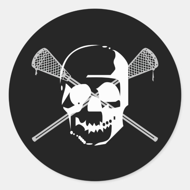 Lacrosse Designs LaxBallSkullWhite Sticker (Vorderseite)
