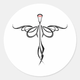 Lacrosse Designs mit 2 Aufklebern Runder Aufkleber