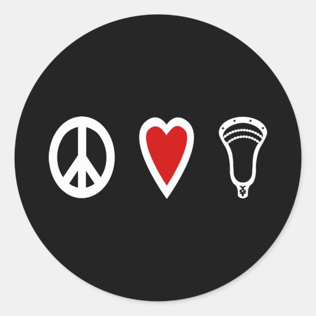 Lacrosse Designs PeaceLoveLacrosse White Sticker (Vorderseite)