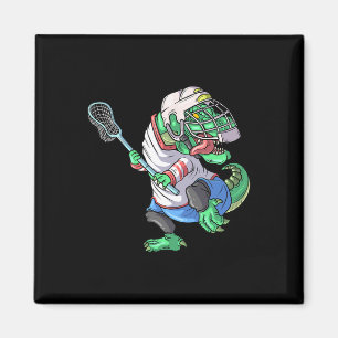 Lacrosse Dinosaur T Rex Mit Lacrosse-Schläger Lust Magnet