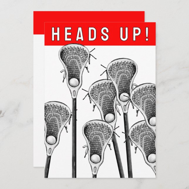 Lacrosse Einladungen (Vorne/Hinten)