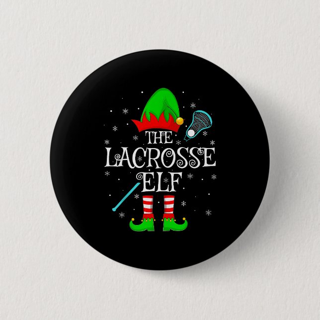 Lacrosse Elf Christmas Family Elf Squad Srts Playe Button (Vorderseite)