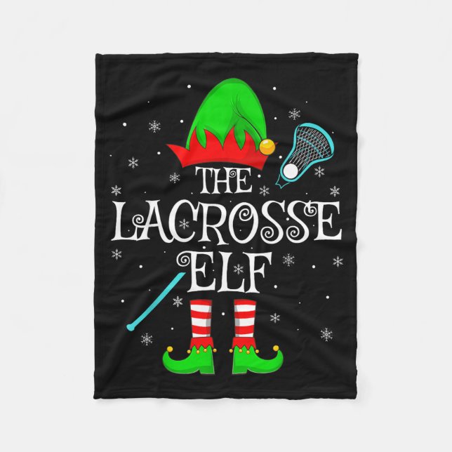 Lacrosse Elf Christmas Family Elf Squad Srts Playe Fleecedecke (Vorderseite)