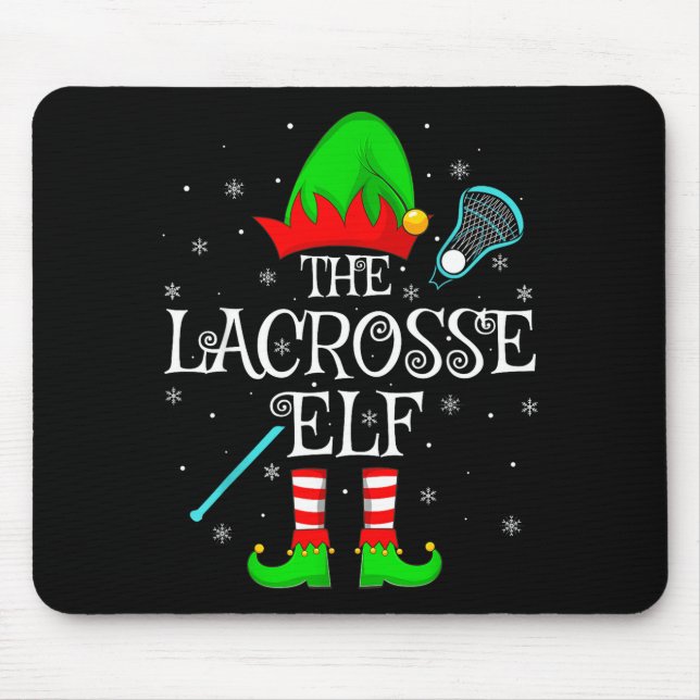 Lacrosse Elf Christmas Family Elf Squad Srts Playe Mousepad (Vorne)