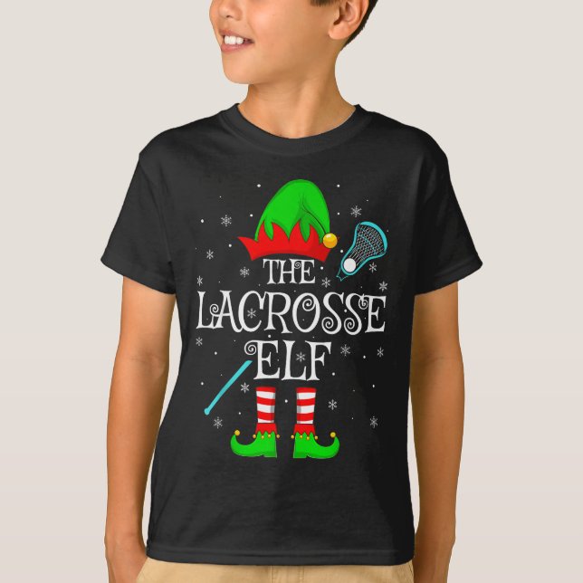 Lacrosse Elf Christmas Family Elf Squad Srts Playe T-Shirt (Vorderseite)