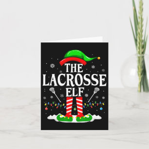 Lacrosse Elf Funny Matching Xmas Lacrosse Chri Karte
