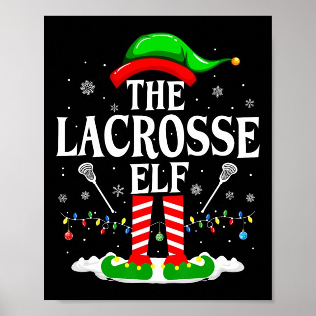 Lacrosse Elf Funny Matching Xmas Lacrosse Chri Poster (Vorne)