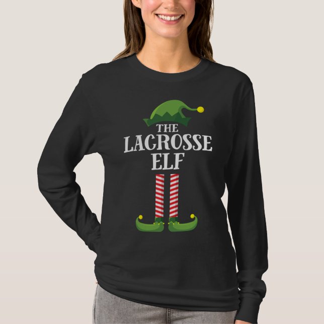 Lacrosse Elf Matching Family Group Weihnachts-Part T-Shirt (Vorderseite)