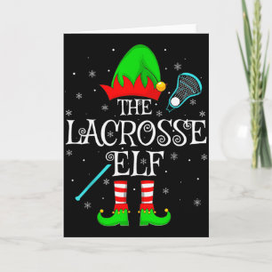 Lacrosse-Elf Weihnachten Familien-Elf-Truppe Sport Karte