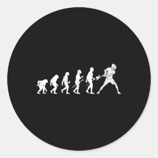 Lacrosse Evolution - Lacrosse Player Evolution Runder Aufkleber