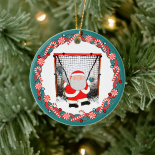 Lacrosse-Feiertagsgeschenk Keramik Ornament