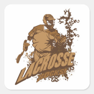Lacrosse-Felsen! Quadratischer Aufkleber