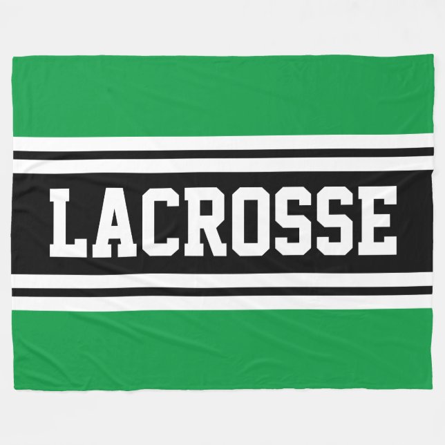 LACROSSE Fett Schwarz-weiße, sportliche Streifen Fleecedecke (Vorderseite (Horizontal))