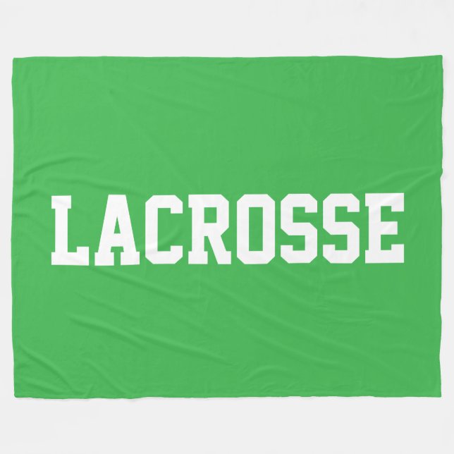 LACROSSE Fetter Weißer Text Auf Lustigem Hellgrün Fleecedecke (Vorderseite (Horizontal))