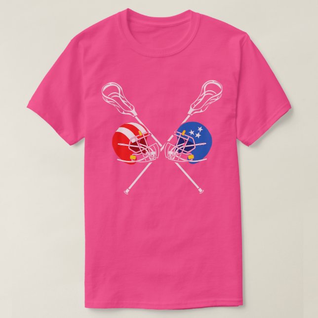 Lacrosse Flag Helmet Sticks 4. Juli T-Shirt (Design vorne)