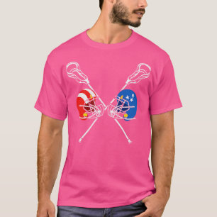 Lacrosse Flag Helmet Sticks 4. Juli T-Shirt