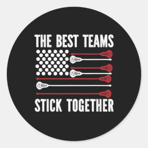 Lacrosse Flag Patriotic Goalie Runder Aufkleber