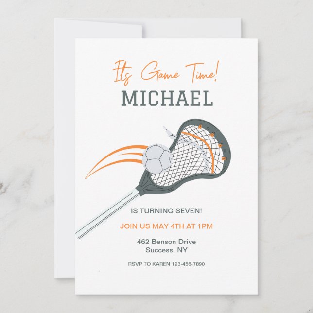 Lacrosse Game Einladung (Vorderseite)