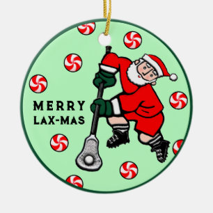 Lacrosse-Geschenk für die Feiertage Keramik Ornament