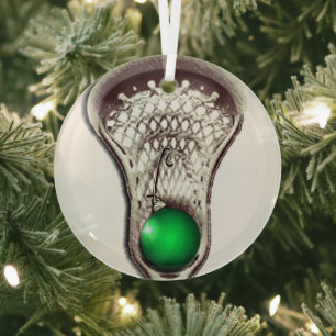 Lacrosse-Geschenk für die Feiertage Ornament Aus Glas