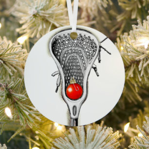 Lacrosse-Geschenk für die Feiertage Ornament Aus Metall