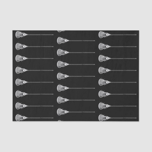 Lacrosse Geschenk Schwarz Seidenpapier (Vorderseite)