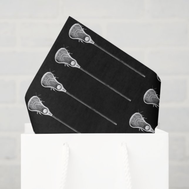 Lacrosse Geschenk Schwarz Seidenpapier (Geschenktüte)