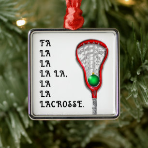 Lacrosse-Geschenk zur Erinnerung an die Feiertage Silbernes Ornament