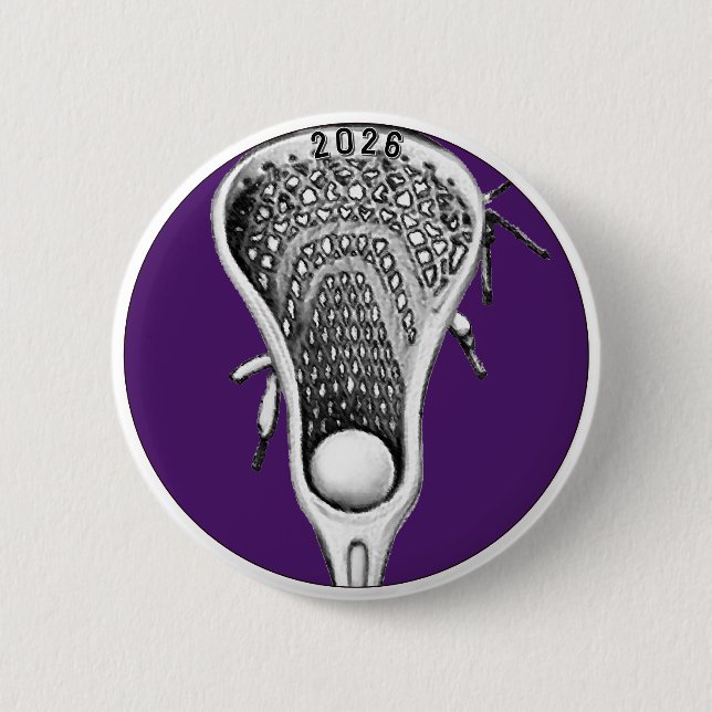 Lacrosse-Geschenke in Lila für das Team Button (Vorderseite)