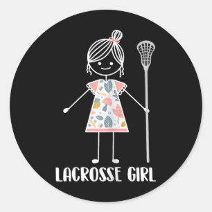 Lacrosse Girl - Lacrosse Team Player Lacrosse Runder Aufkleber