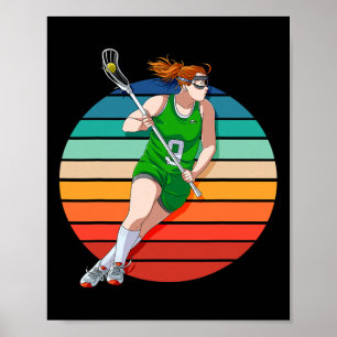 Lacrosse Girl Lax Player Frauensport Poster
