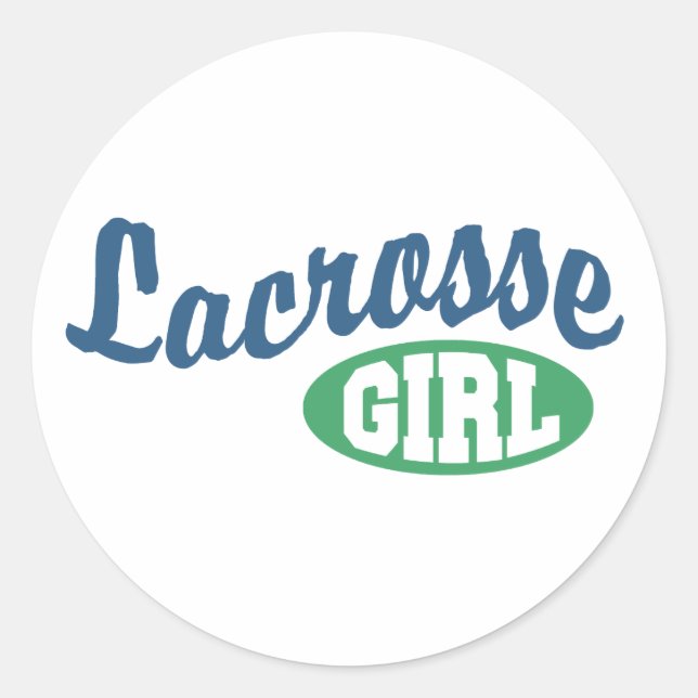 Lacrosse Girl Runder Aufkleber (Vorderseite)