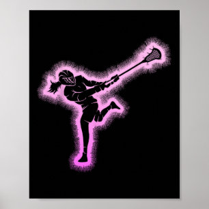 Lacrosse Girl Women Kinder Jugend Poster