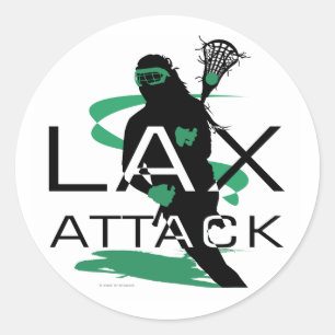 Lacrosse Girls LAX Attack Green Runder Aufkleber