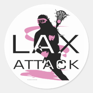 Lacrosse Girls LAX Attack Pink Runder Aufkleber