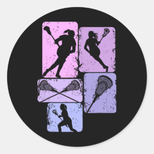 Lacrosse Girls Women Youth Kids Runder Aufkleber