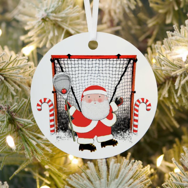 Lacrosse Goalie Holiday Gift Ornament Aus Metall (InSitu)