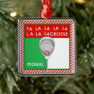 Lacrosse Goalie Holiday Gift Silbernes Ornament