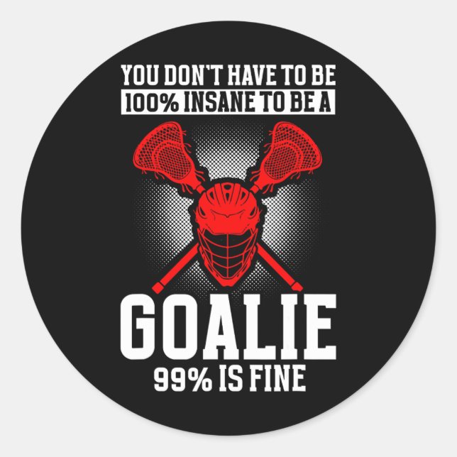 Lacrosse Goalie Lacrosse Gloves Stick Lax Goalie 1 Runder Aufkleber (Vorderseite)