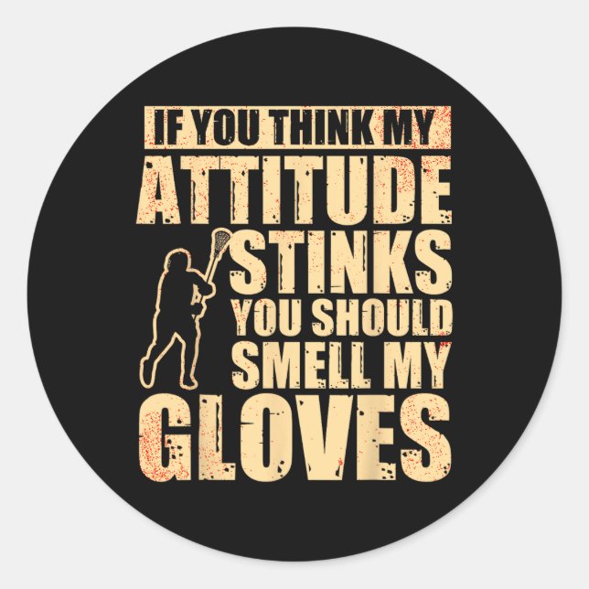 Lacrosse Goalie Lacrosse Gloves Stick Lax Goalie Runder Aufkleber (Vorderseite)