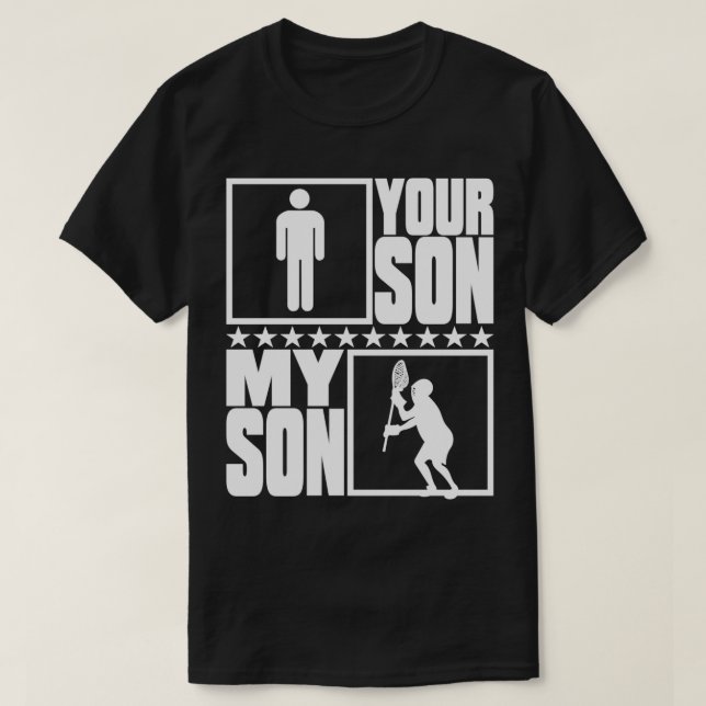 Lacrosse Goalie Mama oder Vater Geschenk Mein Sohn T-Shirt (Design vorne)
